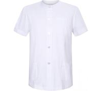 KAIXUAN - Casaca Sanitaria SEÑORA Cuello Redondo DE Manga RANGLAN Corta - Chaqueta Pijama con Cierre Central DE Botones AL Tono - Serie 831 (FR/ES, Letras, L, XL, Regular, Regular, Blanco -2)