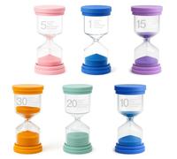 KAIYAY 6 Pieces Reloj de Arena Niños, Colors Reloj Arena Niños Set 1/5/10/15/20/30 Minuten, Children's Hourglass Time Timer for Children's Life, Learning, Timing Games and Creative Gifts