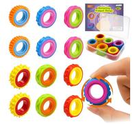 KAIYAYA 12 piezas Fidget Toys anillos juguete agitar,antiestrés ADHD Fidget Spinner juguete sensorial de mano antiestrés niños anillo,imanes agitar adultos anillos para terapia de ansiedad