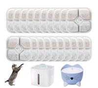 KAIYAYA 20 Piezas Filtro de Fuente de Agua para Gatos Sistema de Triple Filtro Filtro de Bebedero para Gatos de carbón Activo para Fuente de Agua Gatos reemplazo Redondo de Repuesto