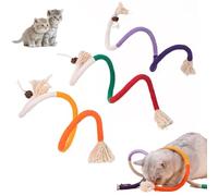 kaiyaya 3 Piezas Juguete para Gatos Cuerda para Masticar Gato Juguete Dentición Juguetes Interactivos Gatos Morder Limpiar Los Dientes y Liberar El Estrés Varita de Arco Iris