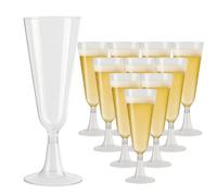 kaiyaya 30 Piezas Copas de Champán de Plástico 150ml Reutilizable Copas de Cava Plastico, Transparente Vasos de Champagne para Bodas, Cumpleaños, Fiestas y Jardines