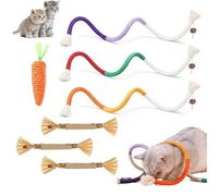 KAIYAYA Juguetes para Gatos,Juego de 8 Piezas Juguetes Gato,Juguetes para Gatos Puede Ser Autoindulgente,Juguete Gato para Limpiar los Dientes y Liberar el Estrés,Mejorar la Interacción