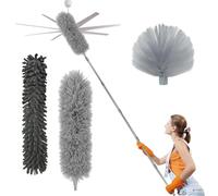 KAIYAYA Plumero Telescopico Extensible,Eliminación de Polvo de Alta Alcanc,Duster Plumero Atrapapolvo Lavable Palo Telescópico de 1,5 a 4,3 m,para Limpieza Techo Telarañas Ventiladores Paredes Pantall