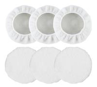 KAIYAYA Pulir Coche Kit,6 Piezas de Lana Blanca Almohadillas de Pulido,la Tela es Suave Almohadillas Pulidoras para Pulidoras de Automóviles de 220mm - 250mm,para Encerado y Pulido