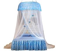 Kaiyei Mosquitera Cama Universal Dosel Cordón para Cama Doble, Individual, Cunas, Princesa Redonda con Gancho Adhesivo Decoración Mariposa Dormitorio Palacio Estilo Europeo Blanco 120cm × 200cm