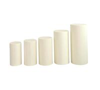 KAIYUEMAOYI 5 Piezas Cubiertas Cilíndricas para Pedestal de Postres Manteles de Poliéster Reutilizable para Decoración de Mesa Adecuadas para Fiestas Bodas Banque, Blanquecino