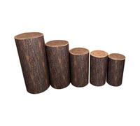 KAIYUEMAOYI 5 Piezas Cubiertas Cilíndricas para Pedestal de Postres Manteles de Poliéster Reutilizable para Decoración de Mesa Adecuadas para Fiestas Bodas Banque, Grano de Madera