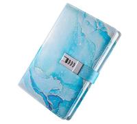 KAIYUEMAOYI Diario con Protegido Cuaderno con de Combinación Bloqueada Material Pu Impermeable Seguro para Adultos Ado, Cielo azul