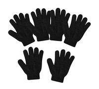 KAIYUEMAOYI Guantes Exfoliantes de 6 Piezas, Guantes de Ducha, Guantes para Cepillo Corporal, Guantes de Baño, de Nailon con Muñeca Elástica para Spa, Hogar Y Via, Negro