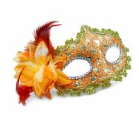 KAIYUEMAOYI Más Encaje y s para Fiesta Disfraces, Antifaz Elegan para Carnaval y Halloween, Naranja, Doble textura de manos con flor lateral
