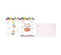 KAIYUEMAOYI Tarjeta de Felicitación Gigante con sobre para Libro de Firmas de Cumpleaños, Formato Maxi, Cartulina Impermeable, Decoración Festiva, Blanco