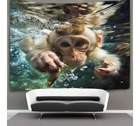 kaiyun 100cmx150cm Tapiz Mono Tapices Buceando para pescar Impresión 3D Decoraciones Para El Hogar Colgar En La Pared