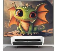 kaiyun 150cmx200cm Tapiz Animales de ojos grandes Tapices Cute Dibujos animados Dragón Impresión 3D Decoraciones Para El Hogar Colgar En La Pared