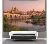 kaiyun 150cmx200cm Tapiz El puente romano y la mezquita de Córdoba al atardecer Tapices Impresión 3D Decoraciones Para El Hogar Colgar En La Pared