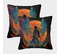kaiyun 2 Paquetes 40x40cm.Fénix Goddess Funda De Almohada Cuadrada Decoración del Hogar Completo Moon con Cremallera Invisible para Sofá,Coche Y Dormitorio
