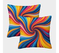 kaiyun 2 Paquetes 45x45cm.Patrón de remolinos Funda De Almohada Cuadrada Decoración del Hogar Resumen Graphic con Cremallera Invisible para Sofá,Coche Y Dormitorio