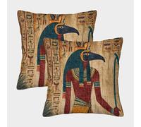 kaiyun 2 Paquetes 50x50cm.Antiguos Dioses egipcios Funda De Almohada Cuadrada Decoración del Hogar con Cremallera Invisible para Sofá,Coche Y Dormitorio