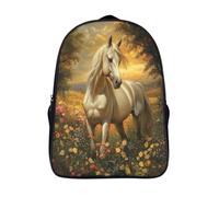 kaiyun 3D Beautiful Caballo Mochilas Flors in Bloom Escolar Para Niños Chicas Bolsas De Para Adolescentes Estudiantes De Primaria Y Secundaria 16 inch