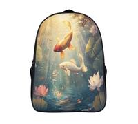 kaiyun 3D Big Koi in The Water Mochilas Lotus Escolar Para Niños Chicas Bolsas De Para Adolescentes Estudiantes De Primaria Y Secundaria 16 inch