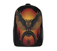 kaiyun 3D Búho Mochilas Rueda gigante redonda de bicicleta de montaña Escolar Para Niños Chicas Bolsas De Para Adolescentes Estudiantes De Primaria Y Secundaria 17inch