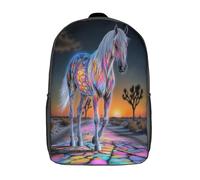 kaiyun 3D Caballo Mochilas Arte de fuerza vital Escolar Para Niños Chicas Bolsas Escolar De Para Adolescentes Estudiantes De Primaria Y Secundaria 17inch
