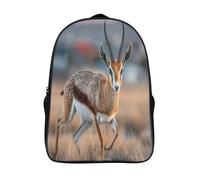 kaiyun 3D Gacela corriendo on The Savannah Mochilas Escolar Para Niños Chicas Bolsas De Para Adolescentes Estudiantes De Primaria Y Secundaria 16 inch