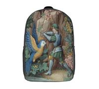 kaiyun 3D Ladrón del siglo XIV lucha contra un gigante Loro Mochilas Escolar Para Niños Chicas Bolsas De Para Adolescentes Estudiantes De Primaria Y Secundaria 17inch