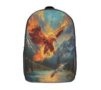 kaiyun 3D Llama Águila Mochilas With Montañas in The Background Escolar Para Niños Chicas Bolsas De Para Adolescentes Estudiantes De Primaria Y Secundaria 17inch