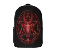 kaiyun 3D Símbolo de cabra Mochilas Diseño de pentagrama ocultista Escolar Para Niños Chicas Bolsas De Para Adolescentes Estudiantes De Primaria Y Secundaria 17inch