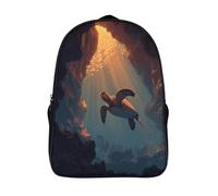 kaiyun 3D Turtles Swim near Deep-sea Crater Mochilas Lava Escolar Para Niños Chicas Bolsas De Para Adolescentes Estudiantes De Primaria Y Secundaria 16 inch
