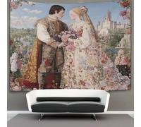 kaiyun 70cmx100cm Tapiz Castillo y flores-Beautiful Love Story Tapices Impresión 3D Decoraciones Para El Hogar Colgar En La Pared