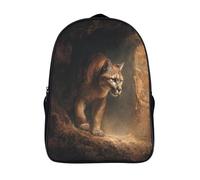 kaiyun A Big Gato Slinks Out of A Dark Cave Mochilas Escolar,3D Impreso,Bolsas De Niños Estudiantes De Primaria Y Secundaria 16 inch