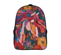 kaiyun A Blanco Horse Bolsa De Escuela De Niño Y Niña,Mochila De Escuela Primaria Con Estampado De Modern Pop Estilo artístico Illustration Dibujos Niños Adolescentes 16 inch