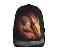 kaiyun A Dragón Curled Up Sleeping in Its Cave Lair Mochila Infantil Bolsa De Escolar Niña Niño Bolsas Mochilas Para Colegio Viaje Cámping 16 inch