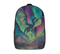 kaiyun A Dragón Soars Above The Sky Covered by The Aurora Mochila Niña Chicos Bolsa De Escuela Adolescentes Colegio Infantil 17inch
