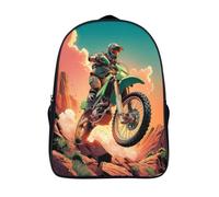 kaiyun A Todoterreno verde-road Motorcycle Speeds Across Rocky Terrain,mochilas De Viaje Impresas En 3D, Ligero Y Transpirable Bolsa De Escuela Escolar Para Niños 39x29x16cm