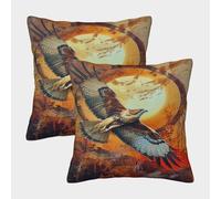 kaiyun Águila Funda De Almohada Vida Silvestre con Cremallera Invisible Decoración del Hogar para Sofá 45x45cm 2 Paquetes