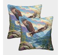 kaiyun Águila Funda De Almohada Vida Silvestre con Cremallera Invisible Decoración del Hogar para Sofá 40x40cm 2 Paquetes