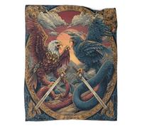 kaiyun Águila luchando contra una Serpiente, Dos Espadas Cruzadas Blanket - Manta Cálida Versátil para Sofás, Colcha Patchwork De Cama De Viaje Suave Y Cómoda,70x80inch(180x200cm)