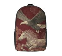 kaiyun Águila volando, caballo al galope Mochila Escolar Para Niños Gran Capacidad En 3D Para Estudiantes De Primaria Y Secundaria De 17inch