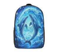 kaiyun Amor de delfines Arte oceánico fantástico,mochilas De Viaje Impresas En 3D, Ligero Y Transpirable Bolsa De Escuela Escolar Para Niños 17inch