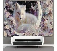 kaiyun An Elegant Silver FBuey Under The Crescent Moon Tapiz Para Colgar En La Pared, Tapices Decoración Para Sala De Estar Dormitorio 130cmx150cm