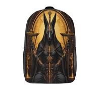 kaiyun Ancient Dios egipcio Mochilas Escolares Niña Niño Backpack Juveniles Adolescentes Arte de deidades míticas Bolsas Multi-bolsillo 17inch