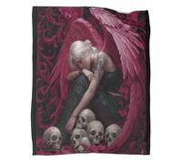 kaiyun Ángel con alas Rosas Manta Y Transpirable Suave Estampada para Acampar Al Aire Libre Gothic Estilo de Arte fantástico Colcha para Dormitorio De Las Cuatro Estaciones 50x60inch(127x152cm)