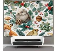 kaiyun Animales del bosque, ilustración en acuarela Tapiz Para Colgar En La Pared, Tapices Decoración Para Sala De Estar Dormitorio 180cmx230cm