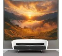 kaiyun Antiguas terrazas chinas Tapiz De Pared Early Morning Solrise Wall Tapestry, Ela Decoración Para Sala Estar Dormitorio La Pared Del 150cmx200cm
