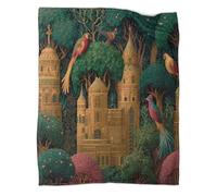 kaiyun Antiguo Palacio Ruso Dorado Blanket - Manta Cálida Versátil para Sofás,Ave del paraíso Colcha Patchwork De Cama De Viaje Suave Y Cómoda,80x90inch(200x230cm)