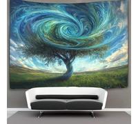 kaiyun Árbol Algodon Sheets Curtains Tapices,Adorno Luminoso, Estrellas Decoración De Pared Tapiz,para Dormitorio, Salón, Casa 130cmx150cm