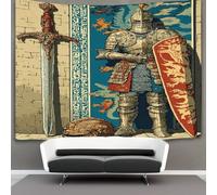 kaiyun Armas y armaduras medievales,Ángel guerrero Tapiz Para Colgar En La Pared,estético Decoración Del Hogar Para Sala De Estardormitorio 100cmx150cm